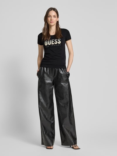 Guess T-Shirt mit Label-Print BLACK 1