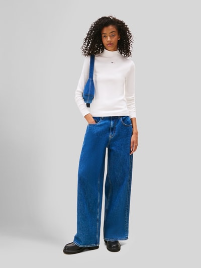 Tommy Jeans Slim fit shirt met lange mouwen met mockneck Wit - 1