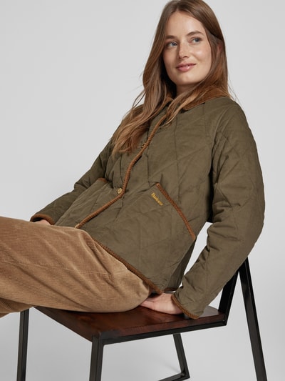 Barbour Jack met drukknoopsluiting, model 'Emilia' Kaki - 3