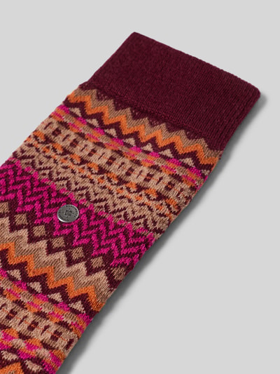 Burlington Socken aus elastischem Schurwolle-Mix mit Baumwoll-Anteil Bordeaux 2