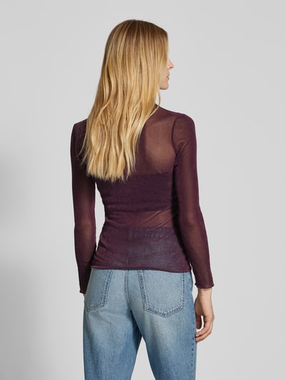 Luisa Cerano Longsleeve im semitransparentem Design Bordeaux 5