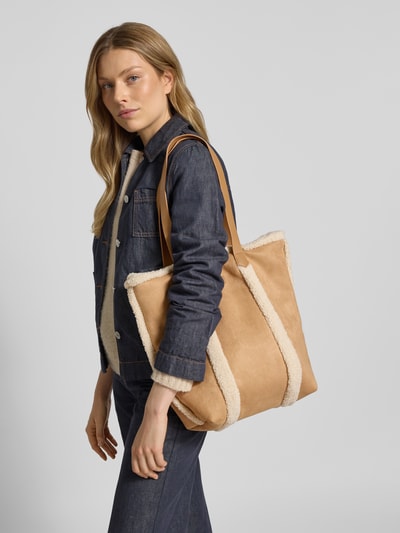 Barts Tote bag met labeldetail, model 'Aedey' Lichtbruin - 1