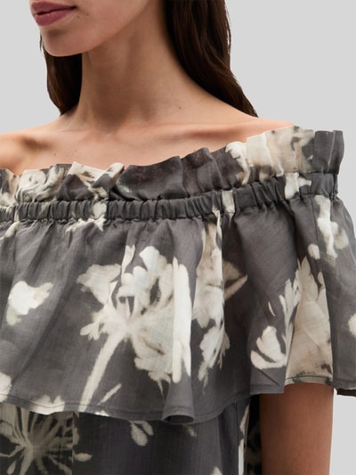 Marc O'Polo Knielanges Freizeitkleid mit Volants Mittelgrau 3