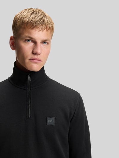 BOSS Orange Regular Fit Troyer aus reiner Baumwolle Modell 'Zetrust' Black 3