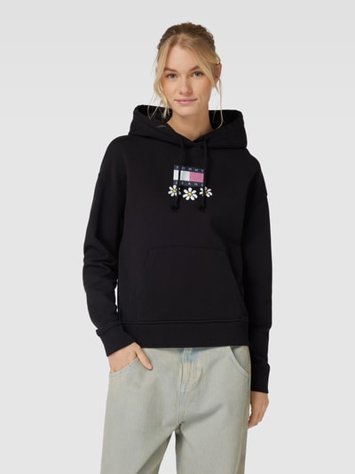 Tommy Jeans Hoodie met label- en motiefprint, model 'DAISY FLAG' Zwart - 4