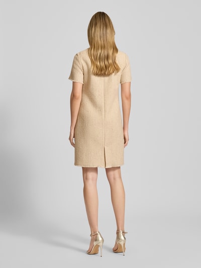 JOOP! Kokerjurk in bouclélook met ronde hals Zand - 5