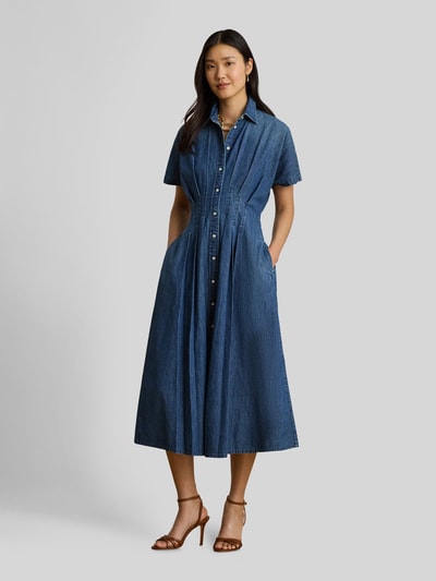 Lauren Ralph Lauren Dopasowana sukienka casualowa z czystej bawełny Niebieski 4