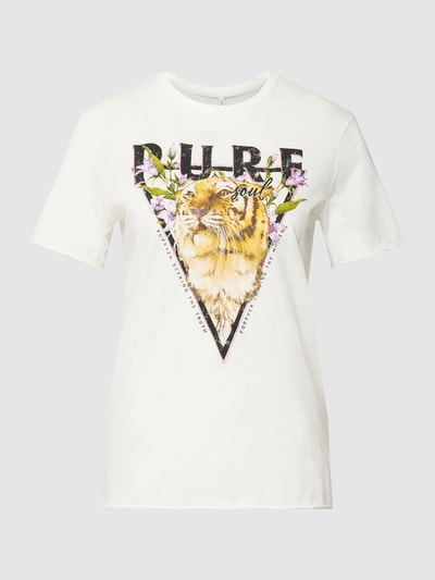 Only T-shirt met ronde hals, model 'LUCY' Offwhite - 2