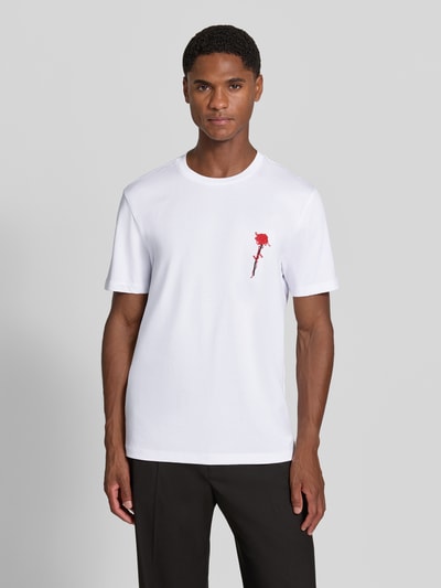 HUGO Regular Fit T-Shirt aus reiner Baumwolle Modell 'Diflow' Weiss 4