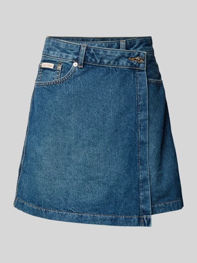 Calvin Klein Jeans Jeansrock in Wickel-Optik mit Label-Detail Jeansblau 2