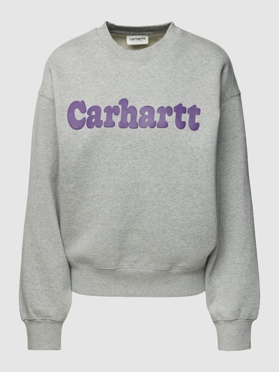 Carhartt Work In Progress Oversized sweatshirt met labelprint, model 'BUBBLES' Lichtgrijs gemêleerd - 2
