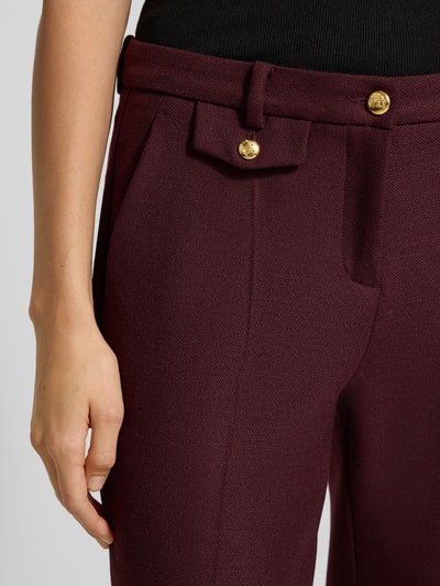 Cambio Stoffen broek met viscose en persplooien, model 'KRYSTAL' Bordeaux - 3