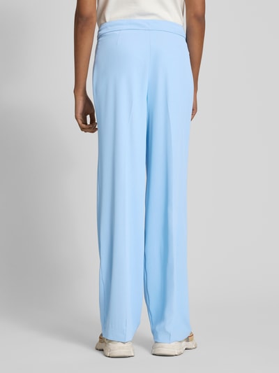 Review High Waist Stoffhose mit Bügelfalten Hellblau 5