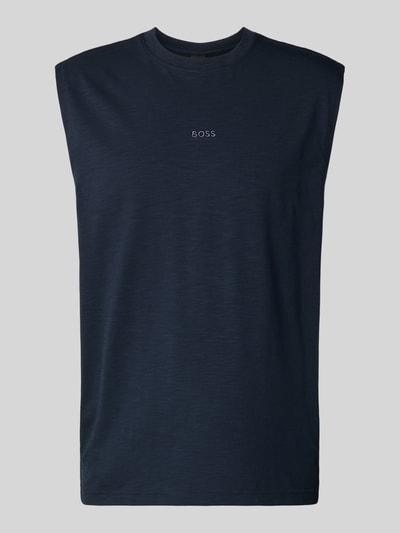 Produktfoto, Relaxed Fit T-Shirt aus Baumwoll-Mix Modell 'TE_SURF' von BOSS Orange, Optik: Unifarben, Label-Applikation, Rundhals, ohne Ärmel, Slub Jersey