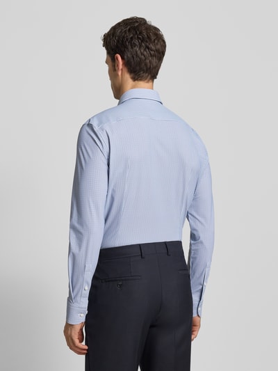 BOSS Slim Fit Businesshemd mit Allover-Muster Modell 'HANK' Jeansblau 5