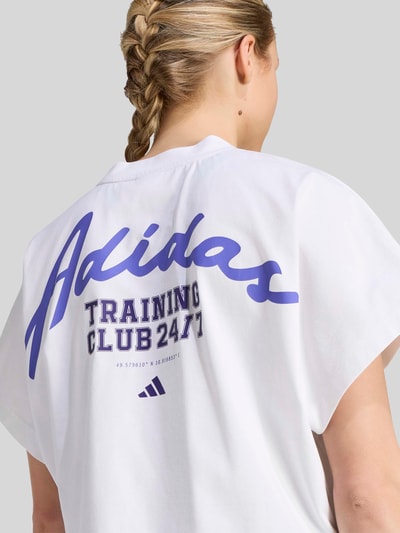 adidas Training Loose Fit Sport-T-Shirt aus Baumwoll-Mix Modell 'PrimeLift' Weiss 5
