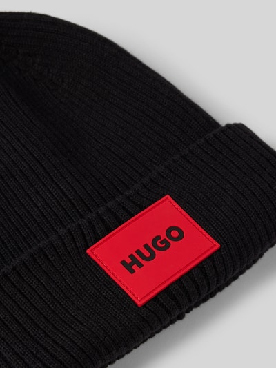 HUGO Mütze mit Label-Patch Modell 'PULL ON' Black 2