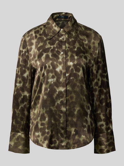 Mango Regular Fit Bluse mit verdeckter Knopfleiste Modell 'CAMILA' Khaki 2