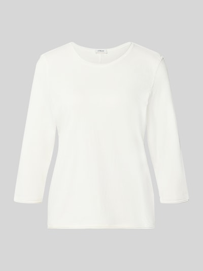Productfoto, Regular Fit 3/4-shirt uit zuivere katoen van s.Oliver RED LABEL, effen wit, zachte structuur