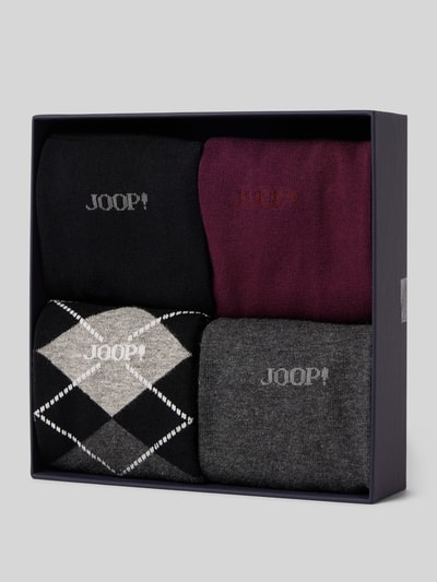 JOOP! Collection Regular fit sokken van wolmix in een set van 4 paar, model 'Essentials' Antraciet - 3