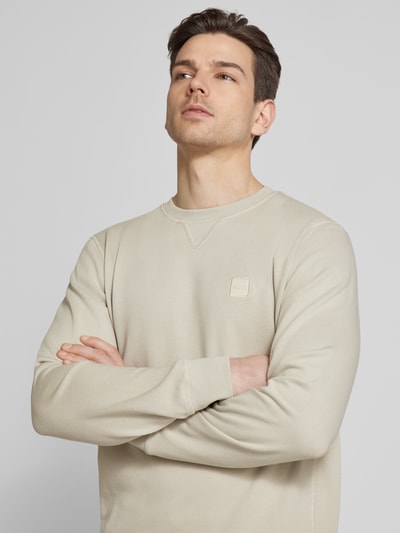 BOSS Orange Sweatshirt mit Label-Patch Modell 'Westart' Sand 3