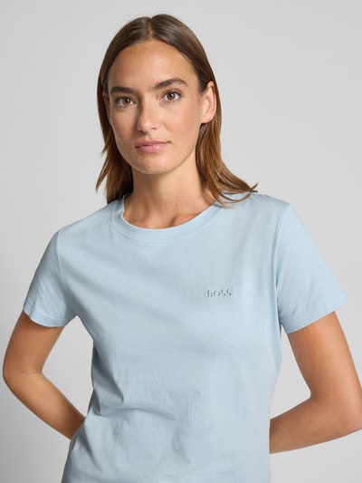 BOSS Orange Regular fit T-shirt van puur katoen, model 'ESOGO' Lichtblauw - 3