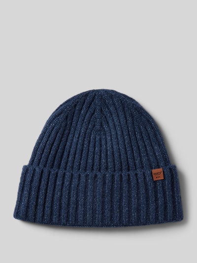 Barts Beanie met labeldetail, model 'WYON' Donkerblauw - 1