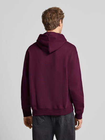 Calvin Klein Jeans Regular Fit Hoodie mit Logo-Patch Modell 'Fleece' Pflaume 5