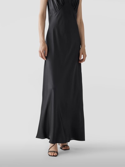 Sir Seidenkleid mit Gehschlitz Schwarz 6
