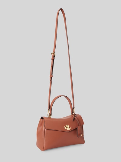 Lauren Ralph Lauren Torba na ramię z naturalnej skóry z odpinanym paskiem na ramię Terakotowy 2
