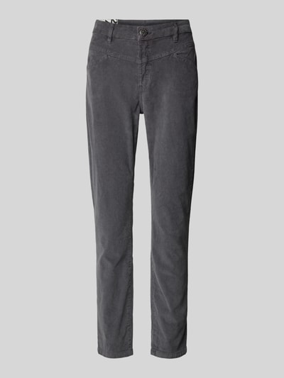 OPUS Slim fit corduroy broek met knoopsluiting, model 'Evita' Antraciet - 1