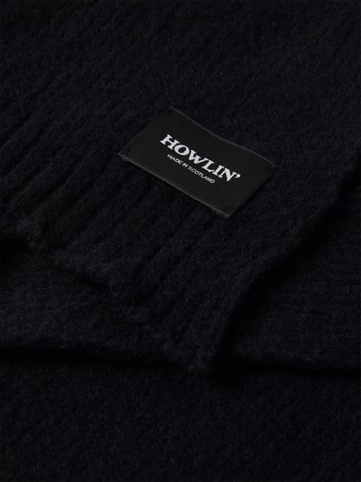 HOWLIN Schal aus Lammwolle mit Label-Detail Modell 'KINK JAMMY' Black 2