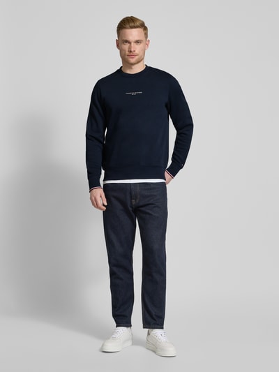 Tommy Hilfiger Sweatshirt mit Label-Print Marine 1