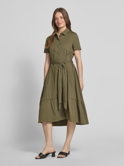 ROBE LÉGÈRE Sukienka koszulowa z wiązanym paskiem Khaki 1