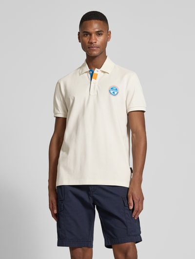 Napapijri Regular Fit Poloshirt mit Label-Stitching Modell 'CLANIS' Offwhite 4