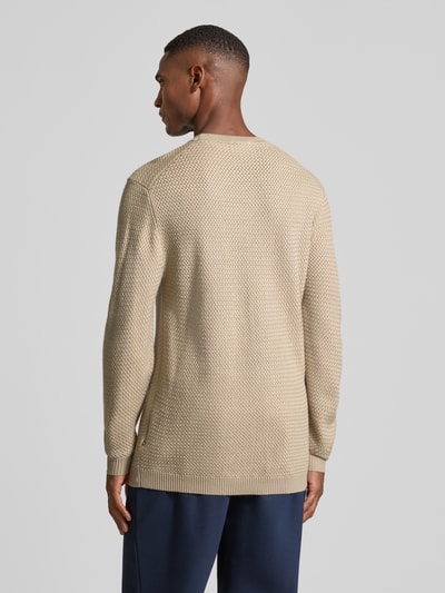 CG - Club of Gents Strickpullover aus Woll-Mix mit Rundhalsausschnitt Offwhite 5