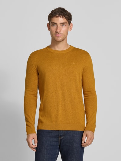 Tom Tailor Regular fit gebreide pullover van zuiver katoen Mosterdgeel - 4