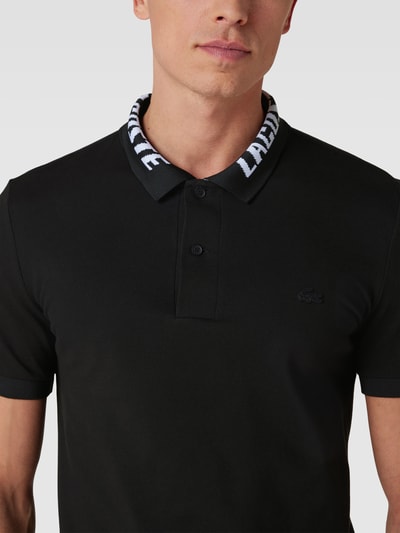 Lacoste Poloshirt mit Label-Print und Logo-Patch Modell 'EXCLUSIV' Black 3