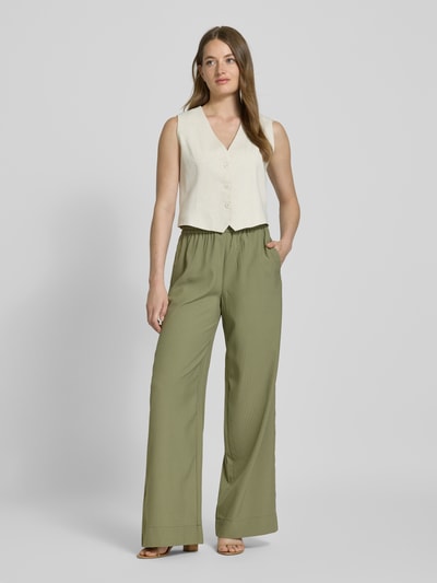Christian Berg Woman Stoffhose mit elastischem Bund Khaki 1