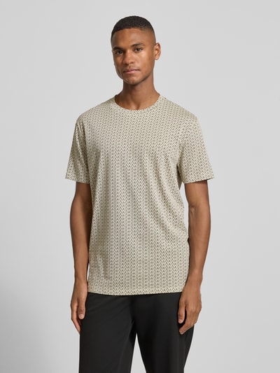 ARMANI EXCHANGE T-shirt met geribde ronde hals Taupe - 4