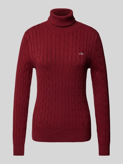 Gant Strickpullover mit Rollkragen Bordeaux 2