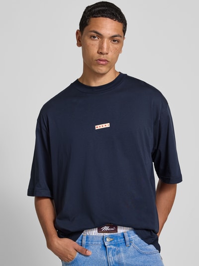 Marni T-Shirt mit Label-Detail Marine 3