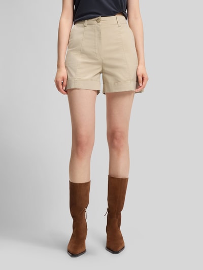 BOSS Orange Szorty o kroju relaxed fit z mieszanki bawełny model 'TANESSA-D' Piaskowy 4