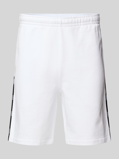 Lacoste Regular Fit Sweatshorts mit Galonstreifen Weiss 2
