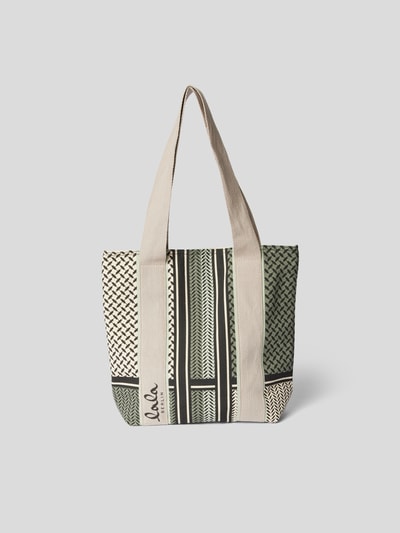 Lala Berlin Tote Bag mit Kufiya-Muster Oliv 4