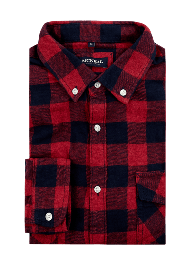 MCNEAL Slim Fit Flanellhemd aus Baumwolle  Marine 2