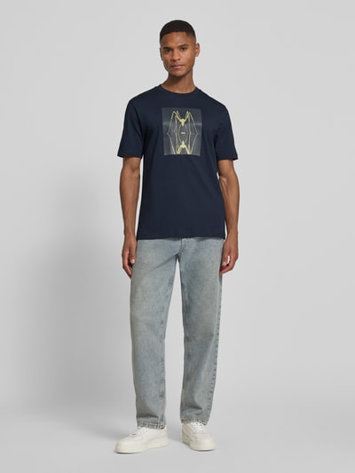 BOSS Orange Regular Fit T-Shirt aus reiner Baumwolle Modell 'TE_CREATURE' Marine 1