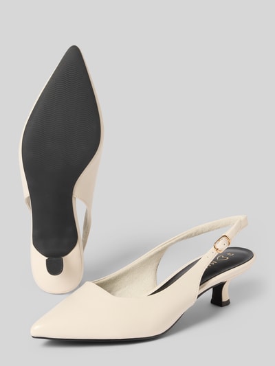 Produktfoto, Pumps mit offener Ferse von Marco Tozzi in Creme, Spitze Passform, Dornschließe, glatte Sohle, Absatzhöhe 5 cm bei Größe 40