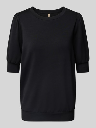 Soyaconcept Sweatshirt met ribboorden, model 'BANU' Zwart - 2