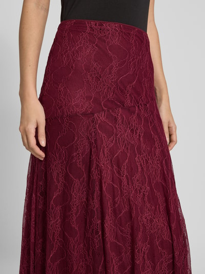 Rich & Royal Midirock aus Spitze mit seitlichem Reißverschluss Bordeaux 3